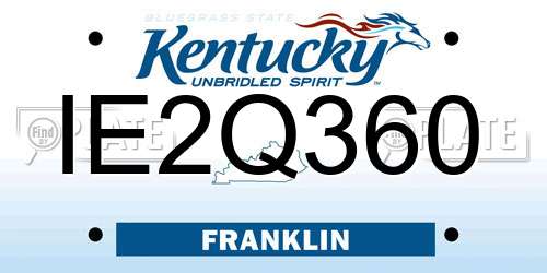 IE2Q360 Kentucky License Plate
