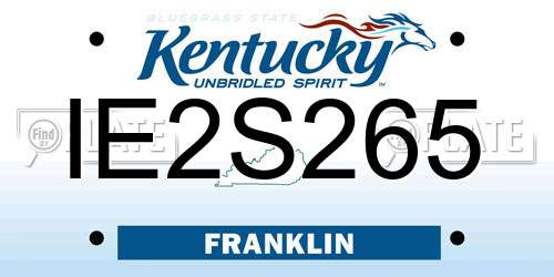 IE2S265 Kentucky License Plate
