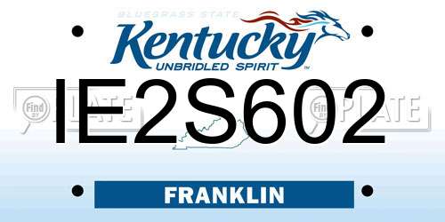 IE2S602 Kentucky License Plate