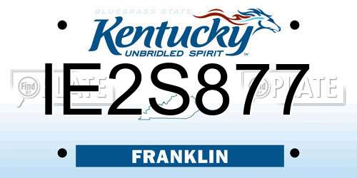 IE2S877 Kentucky License Plate