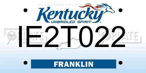 IE2T022 Kentucky License Plate