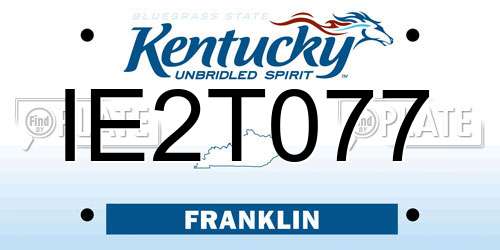 IE2T077 Kentucky License Plate