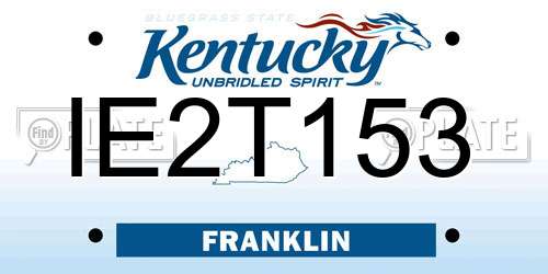 IE2T153 Kentucky License Plate