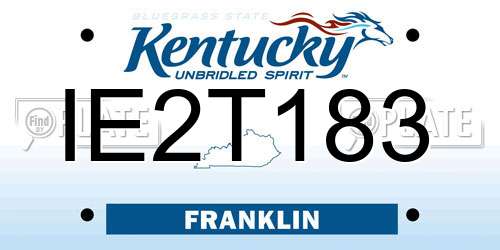 IE2T183 Kentucky License Plate