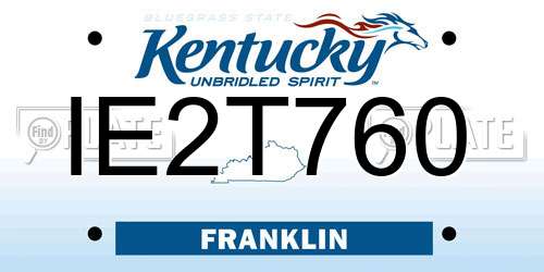 IE2T760 Kentucky License Plate