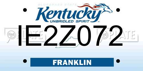 IE2Z072 Kentucky License Plate