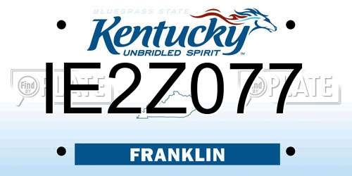 IE2Z077 Kentucky License Plate