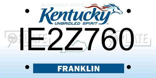 IE2Z760 Kentucky License Plate