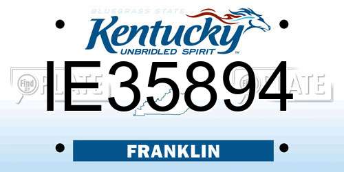 IE35894 Kentucky License Plate