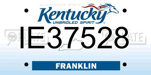 IE37528 Kentucky License Plate