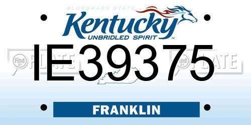 IE39375 Kentucky License Plate