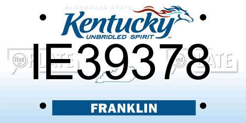 IE39378 Kentucky License Plate