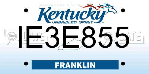 IE3E855 Kentucky License Plate