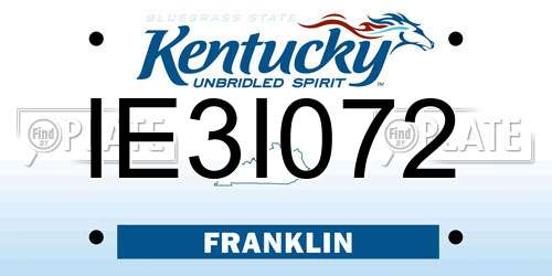 IE3I072 Kentucky License Plate