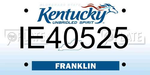 IE40525 Kentucky License Plate