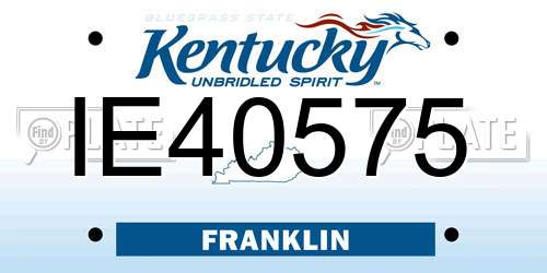 IE40575 Kentucky License Plate