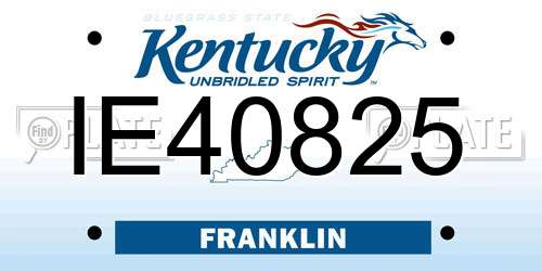 IE40825 Kentucky License Plate
