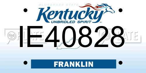 IE40828 Kentucky License Plate
