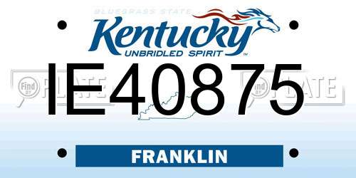 IE40875 Kentucky License Plate