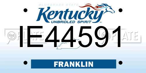 IE44591 Kentucky License Plate