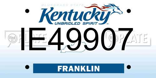 IE49907 Kentucky License Plate