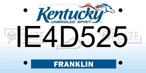 IE4D525 Kentucky License Plate