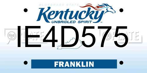IE4D575 Kentucky License Plate