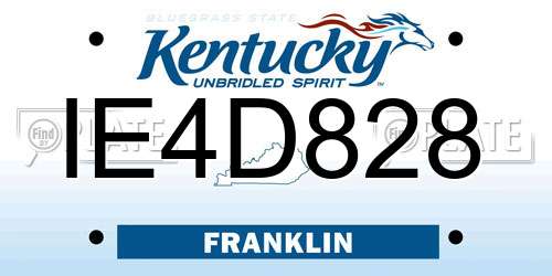 IE4D828 Kentucky License Plate