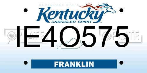 IE4O575 Kentucky License Plate