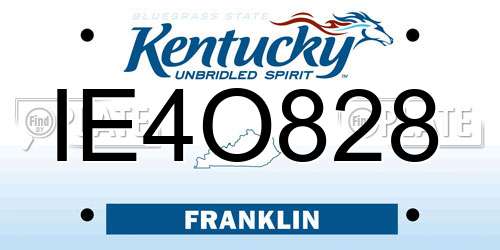 IE4O828 Kentucky License Plate