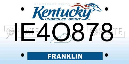 IE4O878 Kentucky License Plate