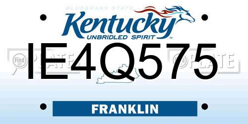IE4Q575 Kentucky License Plate