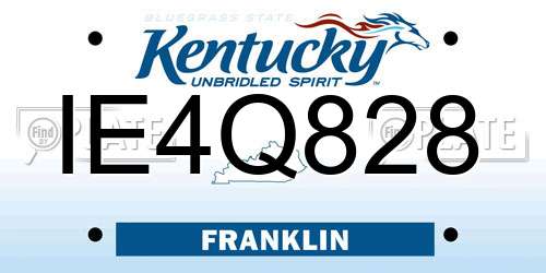 IE4Q828 Kentucky License Plate