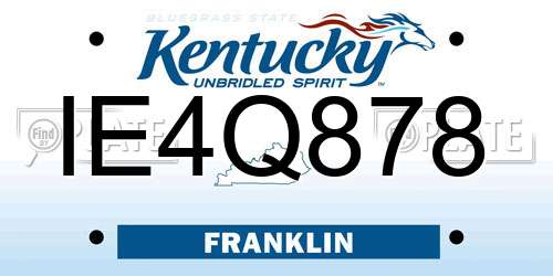IE4Q878 Kentucky License Plate