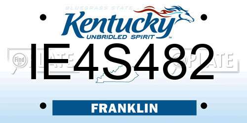 IE4S482 Kentucky License Plate