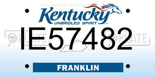 IE57482 Kentucky License Plate