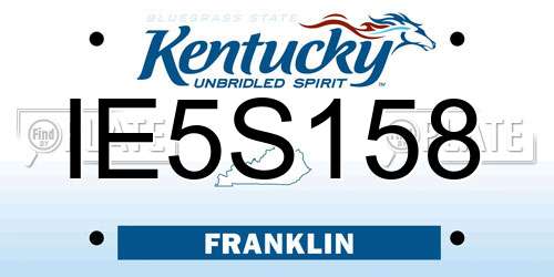 IE5S158 Kentucky License Plate