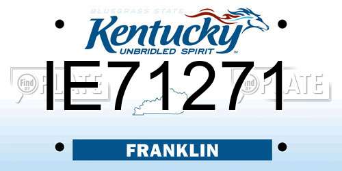 IE71271 Kentucky License Plate