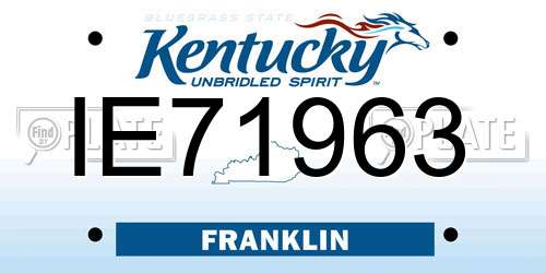 IE71963 Kentucky License Plate