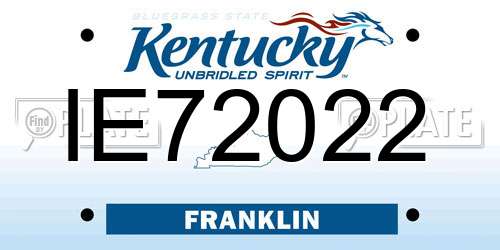 IE72022 Kentucky License Plate