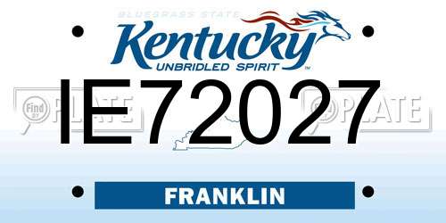 IE72027 Kentucky License Plate