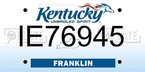 IE76945 Kentucky License Plate