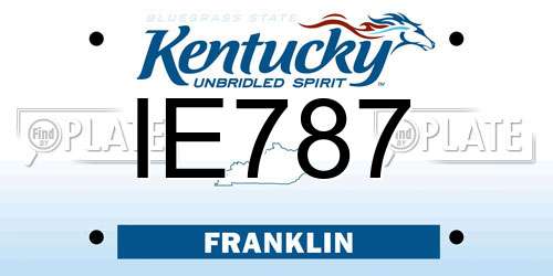 IE787 Kentucky License Plate