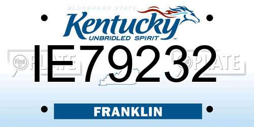 IE79232 Kentucky License Plate