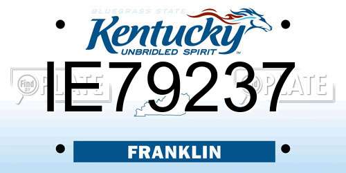 IE79237 Kentucky License Plate