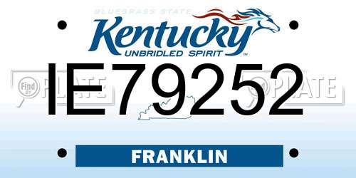 IE79252 Kentucky License Plate