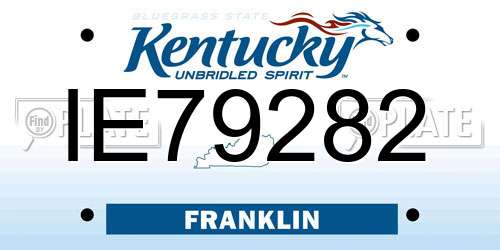 IE79282 Kentucky License Plate