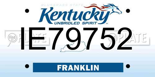 IE79752 Kentucky License Plate
