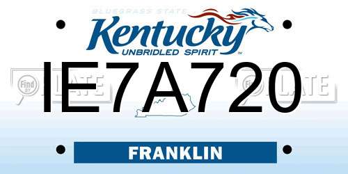 IE7A720 Kentucky License Plate
