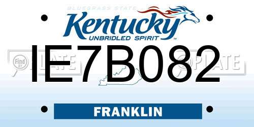 IE7B082 Kentucky License Plate